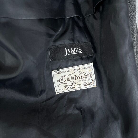 Cashmere & Wool Coat Jacket Mens EU 60 US 50 Black Full Zip Lined Neutral Collar - Picture 6 of 12